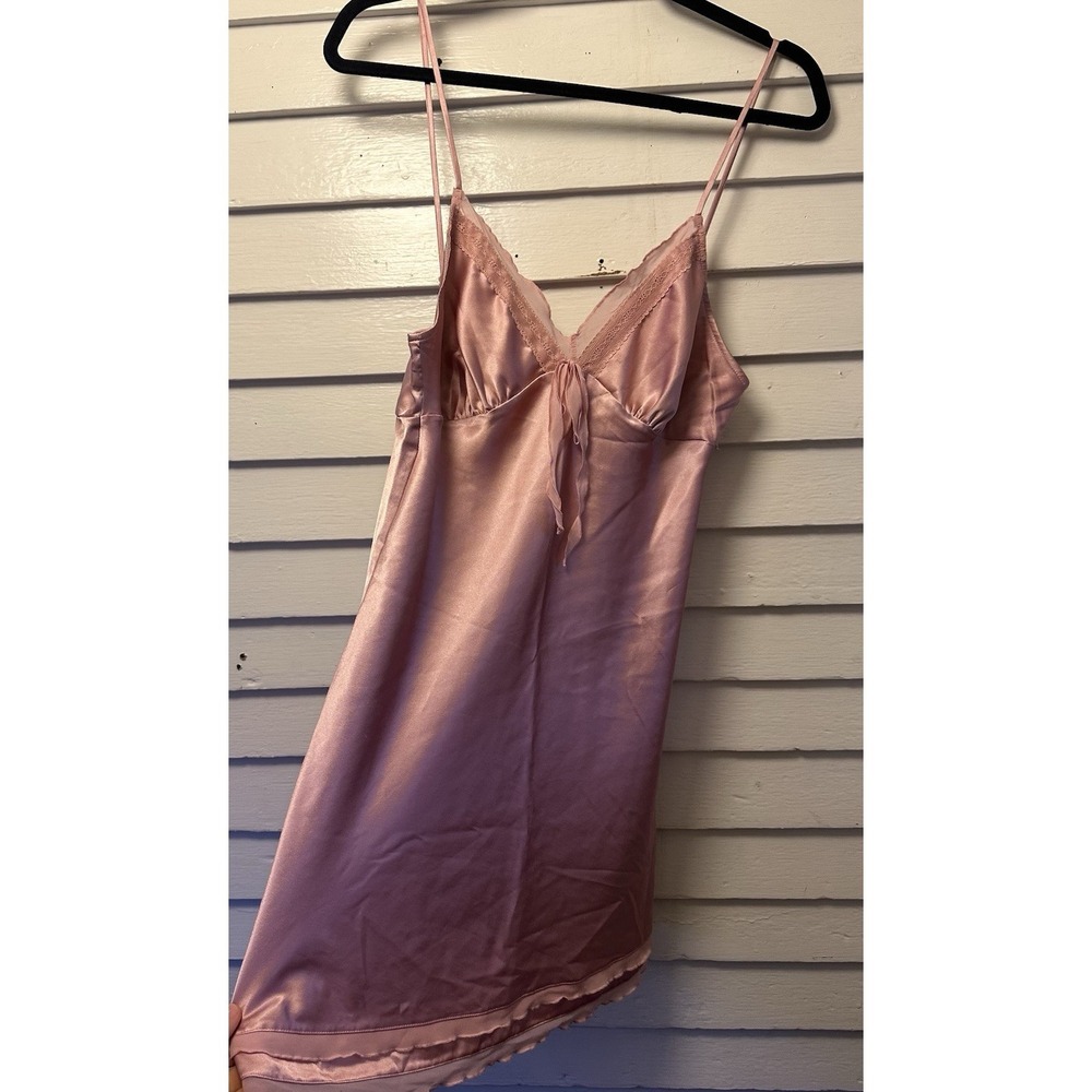 Victoria's Secret Satin Babydoll Dress Nightie Sexy Pink Size M Vtg 2008